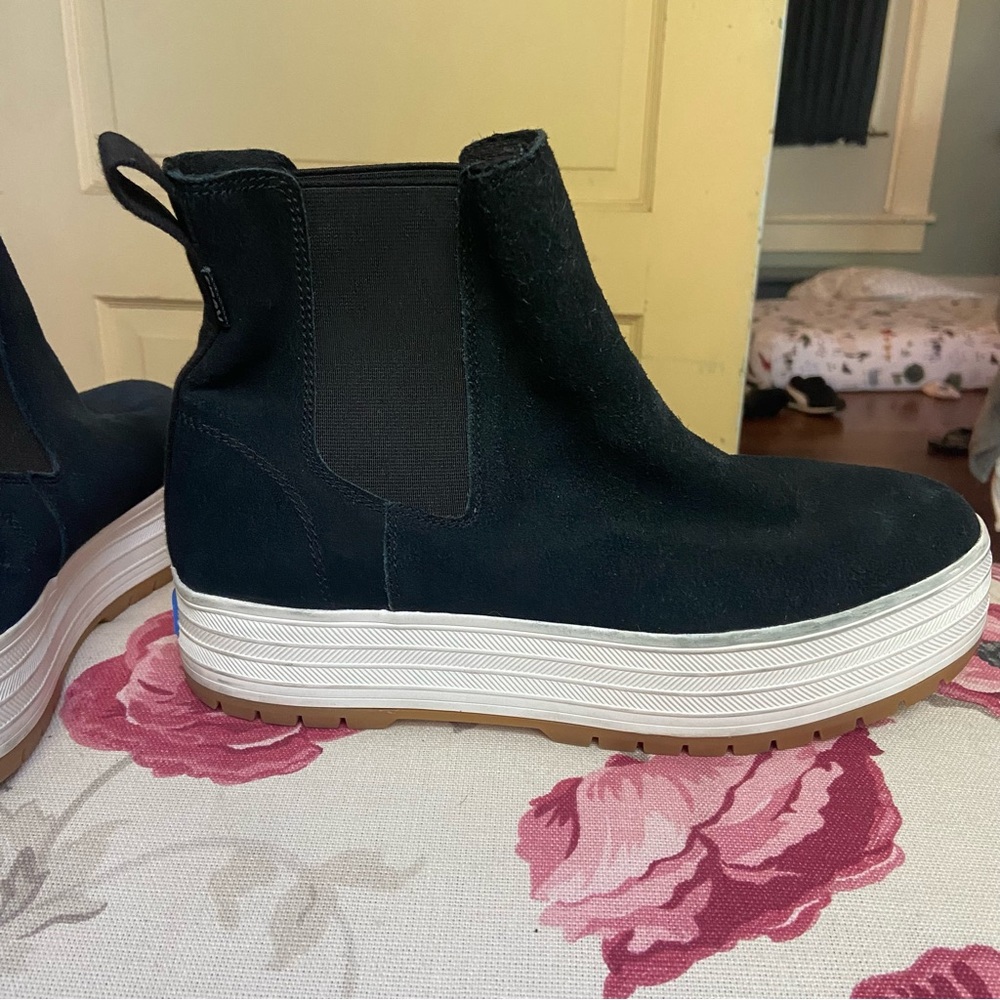Keds Suede Black Ankle Platform Boots